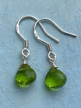 Natural Peridot Sterling Silver Sundance Charm Earrings